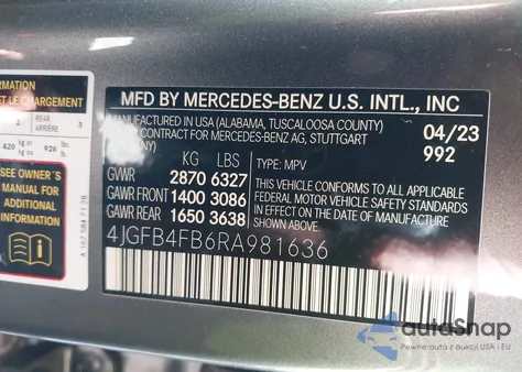 2024 Mercedes-Benz Gle 350 4Matic from USA, damaged, VIN 4JGFB4FB6RA981636